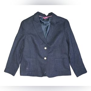 NWT Talbots Wool Blend Colorful Specks Double Breasted Blazer Size 14P